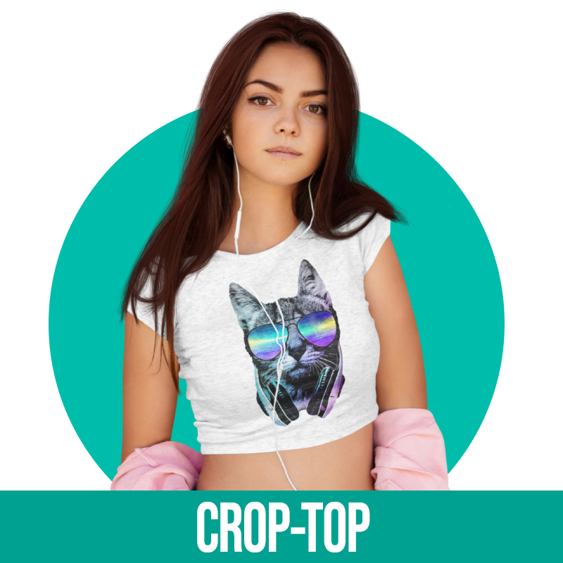 crop-top chat femme