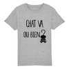 t-shirt chat va ou bien enfant coloris gris