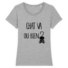 t-shirt chat va ou bien coloris gris