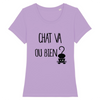 t-shirt chat va ou bien coloris lavande