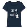 t-shirt chat va ou bien coloris marine