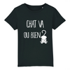 t-shirt chat va ou bien enfant coloris noir