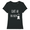 Noirt-shirt chat va ou bien coloris noir