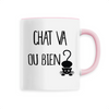 mug chat va ou bien ? poignée Rose