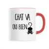 mug chat va ou bien ? poignée Rouge