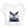 crop-top chat à lunettes