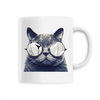 mug chat à lunettes