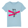 t-shirt chat laser enfant couleur bleu