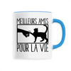 mug chat meilleurs amis poignée bleue