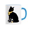 mug chat bastet poignée bleue