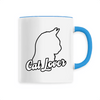 mug cat lover poignée bleue