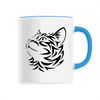 mug tête de chat tribal poignée bleue