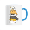 mug chat totem kawaii poignée bleue