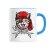 mug chat pirate poignée bleue