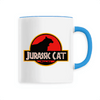 mug jurassic cat poignée bleue
