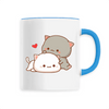mug chat kawaii poignée bleue