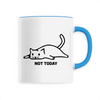 mug chat not today poignée bleue