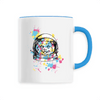 mug cat space poignée bleue