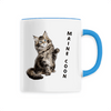 mug chat maine coon poignée bleue