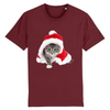 tee-shirt chat noël couleur bordeaux