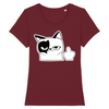 t-shirt chat doigt couleur bordeaux