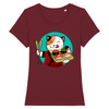 t-shirt chat sushi couleur bordeaux