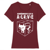 t-shirt chat de schrödinger couleur bordeaux