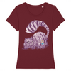 t-shirt chat cheshire couleur bordeaux