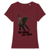 t-shirt chat je hais les gens couleur bordeaux