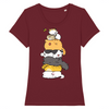 t-shirt chat totem couleur bordeaux