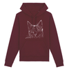 sweat chat dessin couleur bordeaux