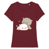 tee-shirt chat kawaii couleur bordeaux