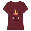 t-shirt chat licorne couleur bordeaux