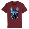 tee-shirt chat lifestyle couleur bordeaux