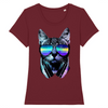 T-Shirt Chat Lifestyle couleur bordeaux