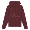 sweat motif chat discret couleur bordeaux