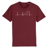 tee-shirt battement de cœur chat couleur bordeaux
