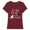 t-shirt chat qualités couleur bordeaux