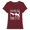 t-shirt chat meilleurs amis couleur bordeaux