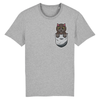 tee-shirt chat poche couleur gris