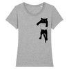 t-shirt chat dans la poche couleur gris
