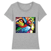 t-shirt chat psychédélique couleur gris