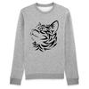 pull avec motif chat couleur gris