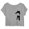 crop-top chat dans la poche couleur gris
