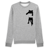 pull chat dans la poche couleur gris