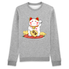 pull maneki neko couleur gris