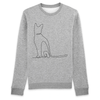 pull motif chat discret couleur gris