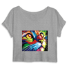 crop-top chat psychédélique couleur gris