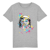 t-shirt space cat enfant couleur gris
