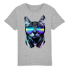 t-shirt chat lifestyle enfant couleur gris